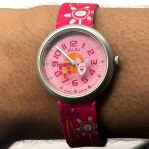 Pink & Silver Flik Flak Watch